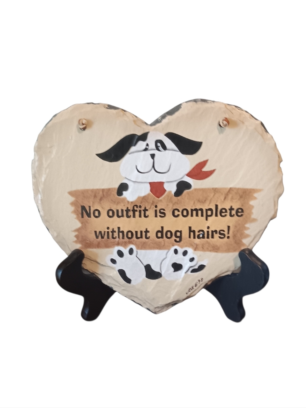 * Dog-Themed Heart Wall Art - Black and Cream